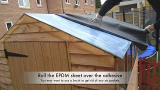 How to Install Firestone EPDM Rubber Roofing on a Shed Roof [upl. by Tareyn527]