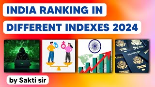 India rankings in different Indexes l Current affairs 2024 l saktieducation [upl. by Ymaral475]