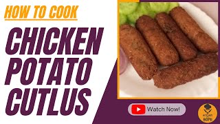 Chicken Potato Cutlets  Chicken Potato Kabab  Crispy Potato Snacks  Potato Cutlus [upl. by Teodoor]