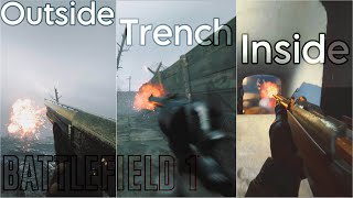 Battlefield 1 Gunshot Sounds  Outside vs Trench vs Inside [upl. by Mogerly728]