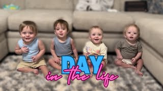 a little day in our life  one year old quadruplets [upl. by Yrdnal16]