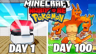 I Survived 100 DAYS as a POKEMON in HARDCORE Minecraft [upl. by Ripp]