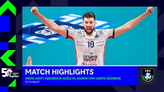 Highlights  Grupa Azoty KĘDZIERZYNKOŹLE vs Aluron CMC Warta ZAWIERCIE  CEV CL Volley 2023 [upl. by Naujtna]