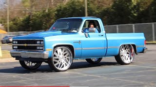 WhipAddict Blue Short Bed Chevy Silverado C10 on 30s by College Park Customs [upl. by Mihe10]