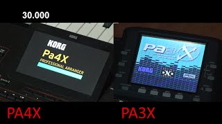 Korg PA4X vs PA3X  BOOT TIME SPEED COMPARISON [upl. by Mab838]