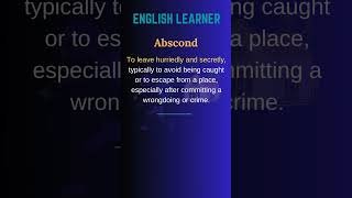 English Word  Abscond  Meaning With An Example englishwords english abscond [upl. by Parthenia]