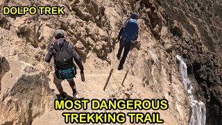 Travelling To Nepal Most Dangerous Trekking Trail⚠️ PHOKSUNDO TRAIL😱 DOLPO TREK  Day5 [upl. by Aihsilat]