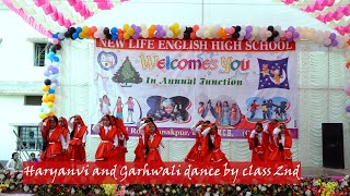 Haryanvi and Garhwali dance by Class 2nd [upl. by Kcirddot]