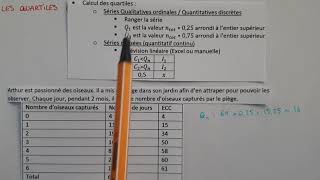 Trouver les QUARTILES  QUANTILES d’une Série Statistique  Explications amp Exemples  Bac Sup [upl. by Waller790]