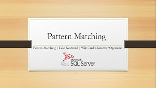 Pattern Matching  Like Operator  WildCard Charcters  Coding Studio  CodeWithRameez [upl. by Lud21]