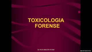 TEO11MEDICINA LEGALTOXICOLOGIA FORENSE [upl. by Aix]