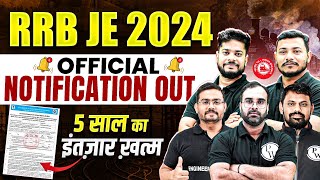 RRB JE 2024  RRB JE 2024 Notification Out   RRB JE New Vacancy 2024 🔥📝🚀 [upl. by Lairbag]