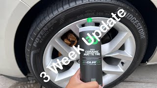 3D GLW SiO2 Ceramic Matte Tire  3 Week Update [upl. by Annirok952]