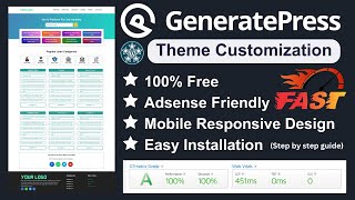 GeneratePress Theme Customization 2023  Complete Tutorial 100 Free [upl. by Faro484]