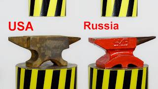 HYDRAULIC PRESS VS ANVILS OF DIFFERENT COUNTRIES [upl. by Aicetel]