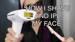 How I SHAVE and IPL my FACE lescolton DIY IPL hair remover [upl. by Jerrylee]