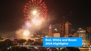 2024 Red White and Boom 4th of July Fireworks in Downtown Columbus over the Scioto River [upl. by Aizatsana]