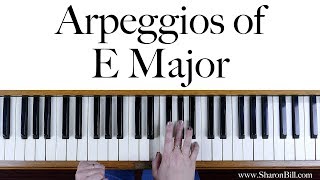 E Major Arpeggios Piano hands separately and hands together [upl. by Lucky]