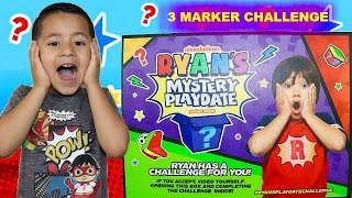 RYANS MYSTERY PLAYDATE 3 Marker Challenge Mommy vs Son [upl. by Danuloff501]