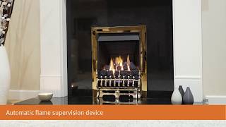 Focal Point Fires  Blenheim Brass Gas Multiflue Manual control [upl. by Rivard]