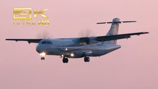 4K Sunset arrival ATR 72 500 Lübeck Air DALBC arrival at Munich Airport MUC EDDM [upl. by Hoj]