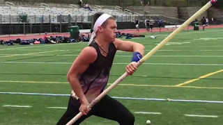 Chicopee Comp High School senior Derek Girouard talks pole vaulting breaking school record [upl. by Elletnwahs]