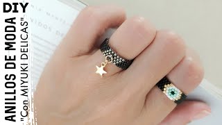 DIY COMO HACER ANILLO MIYUKI DELICAS  ANILLO CON DIJE EN DELICAS  ANILLOS DE MODA  BRICK STITCH [upl. by Young104]