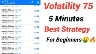 Volatility 75 Index 5 Minutes Scalping Strategy  VIX 75 Index Trading Strategy 🤑🔥🔥 [upl. by Fatma70]