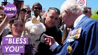 WATCH Alpaca Sneezes on King Charles Outside Australian War Memorial [upl. by Palila]