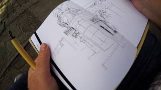 Paul Heastons Time Lapse Sketch in Castlefield Manchester [upl. by Perla]