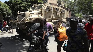 Haiti Kenyan police officers join local forces in reconnaissance tour of capital [upl. by Anahsohs]