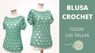 Cómo tejer blusa a crochet super fácil y en todas las tallas  Tejer con gancho [upl. by Assenahs447]