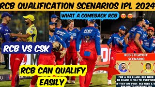 RCB Qualification Scenario For Ipl 2024  RCB Vs CSK Match Of Ipl 2024 [upl. by Stilla173]