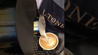 It’s A LEAF 🍂 latte coffee tutorial shorts latteart [upl. by Rellia]