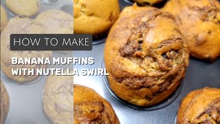 How to make Banana Muffins with Nutella Swirl [upl. by Paquito]