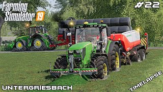 Baling in MUD amp selling SILAGE BALES  Animals on Untergriesbach  Farming Simulator 19  Episode 22 [upl. by Eenot]