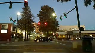 Downtown Lafayette Louisiana USA at Dusk on a Friday evening  Driving Tours [upl. by Adnalue]