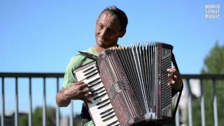 Accordionist from Romania  Valurile Dunarii amp improvisation Paris France [upl. by Ettevahs]