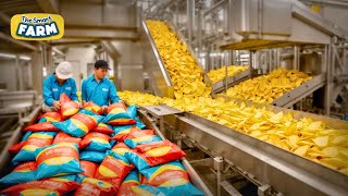 How Potato Chips Are Produced In CRAZY Amounts  Potato Harvesting Factory  Chips Processing Line [upl. by Humble]