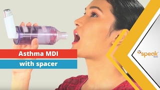 Asthma How to use a Metered Dose Inhaler MDI with spacer [upl. by Orvie]