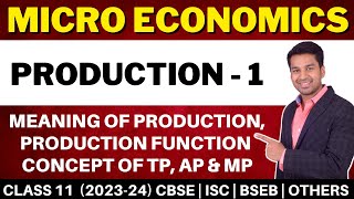 What is Production  TP AP amp MP   Production  1  Class 11  Micro Economics  CA Parag Gupta [upl. by Mikkanen]