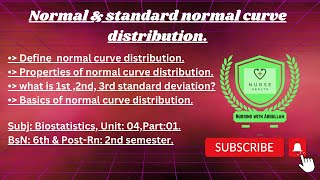 Normal and standard normal curve distribution in urdu BsN 6th PostRn 2nd  Unit4Part1 biost [upl. by Elleiand572]