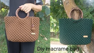 Diy macrame bag how to make macrame bag step by step macrame bag tutorial [upl. by Ahsanat]