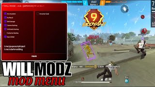 FREE FIRE 110610 MOD MENU  WILL MODZ V1 APKMOD [upl. by Tilford]