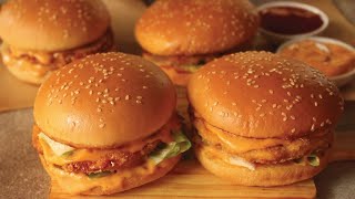 Chicken Burger 😍 Recipe By Chef Hafsa [upl. by Oralle468]