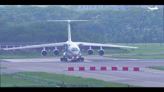 VolgaDnepr Ilyushin Il76 Landing at Dhaka Airport [upl. by Halueb]