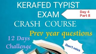 KERAFED TYPIST CRASH COURSE  PART 8 amp PREV QUE masteringedutech kerafed typist exam psc [upl. by Barbour]