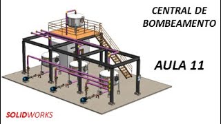 SOLIDWORKS  Aula 11  Modelagem da tubulação  Pumping Station solidworks [upl. by Lugo]