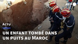 Maroc opération de secours pour sauver le petit Rayan tombé dans un puits  AFP [upl. by Nerrat]