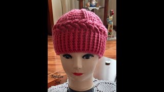 GORRA TEJIDA A CROCHET FÁCIL DE HACER [upl. by Sucramal]